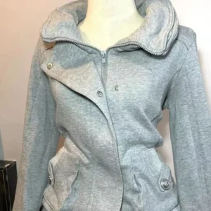 Damska bluza z kapturem w stylu retro vintage Szary