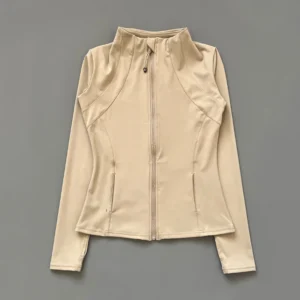 Damska bluza sportowa ze stójką szybkoschnąca Khaki