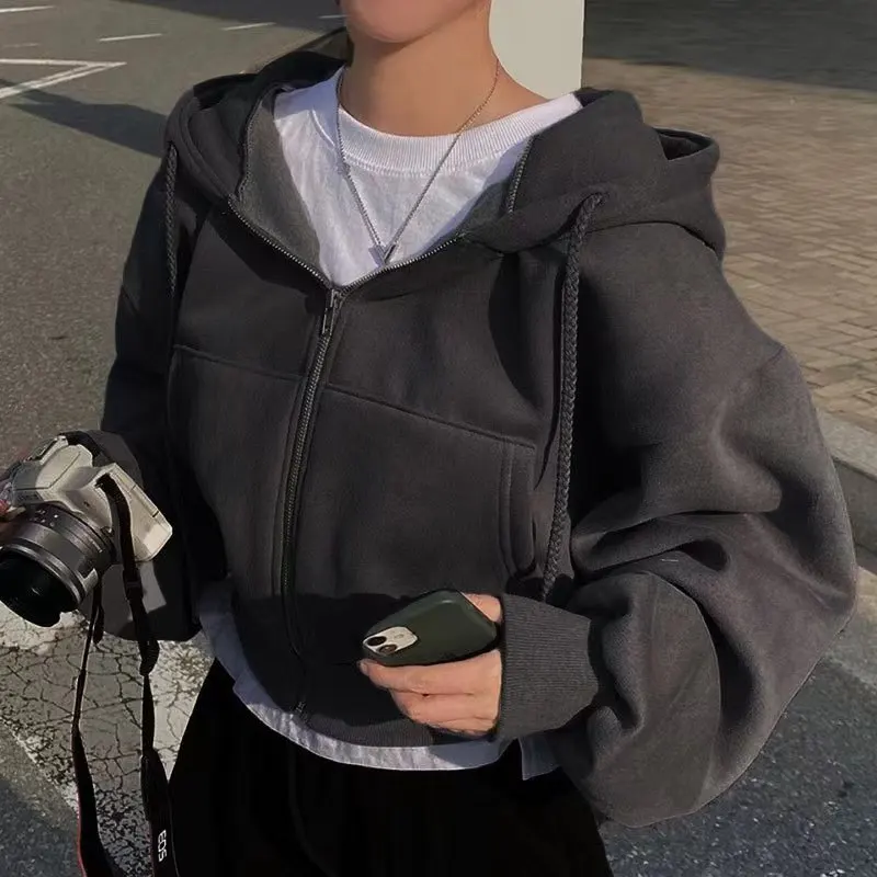 Damska bluza z kapturem ocieplana polarem, na zamek Błękitny