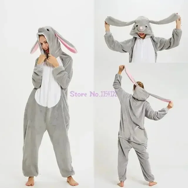 Damska piżama kigurumi onesie jednorożec - flanela z kapturem Khaki