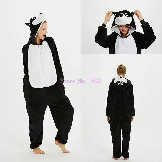 Damska piżama kigurumi onesie jednorożec - flanela z kapturem Wielo