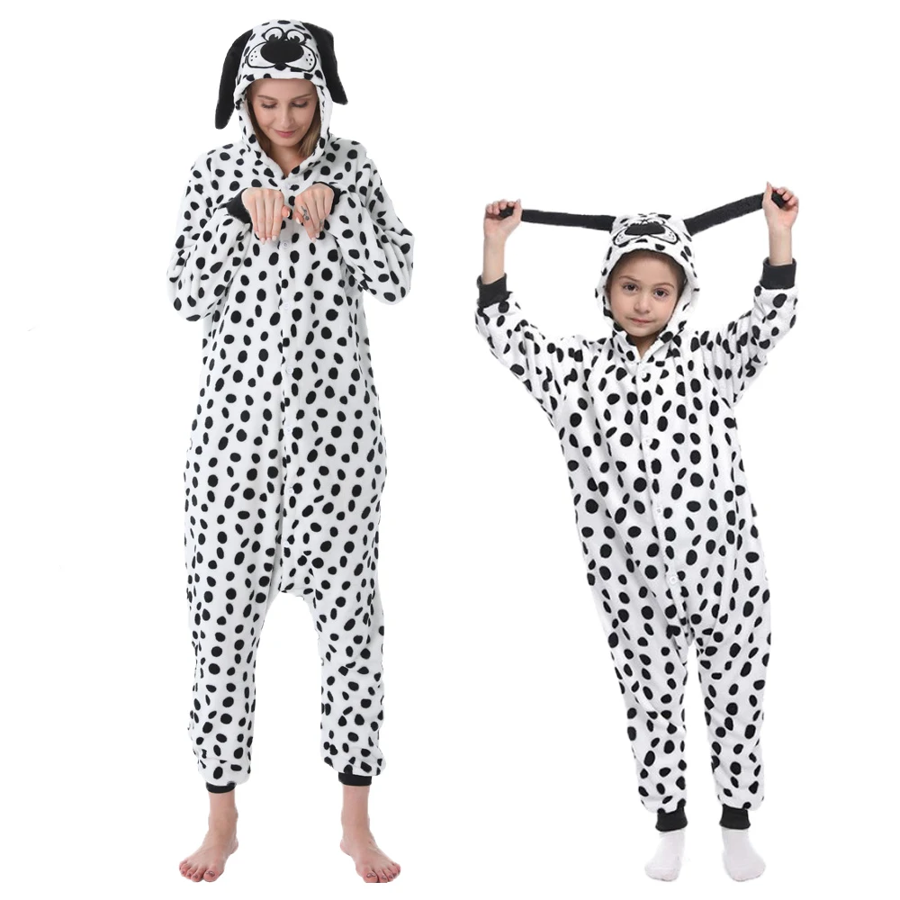 Damska piżama kigurumi ze zwierzętami z kapturem Fioletowy
