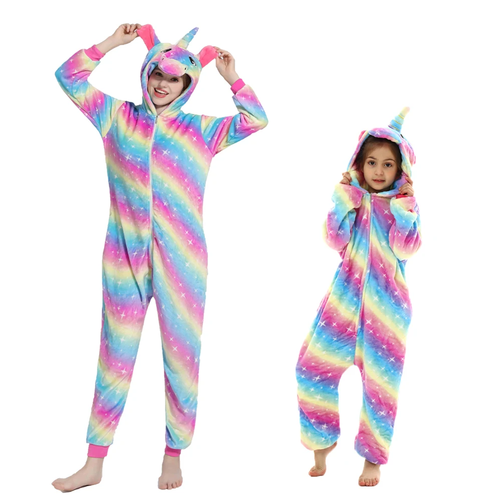 Damska piżama kigurumi ze zwierzętami z kapturem Kolba