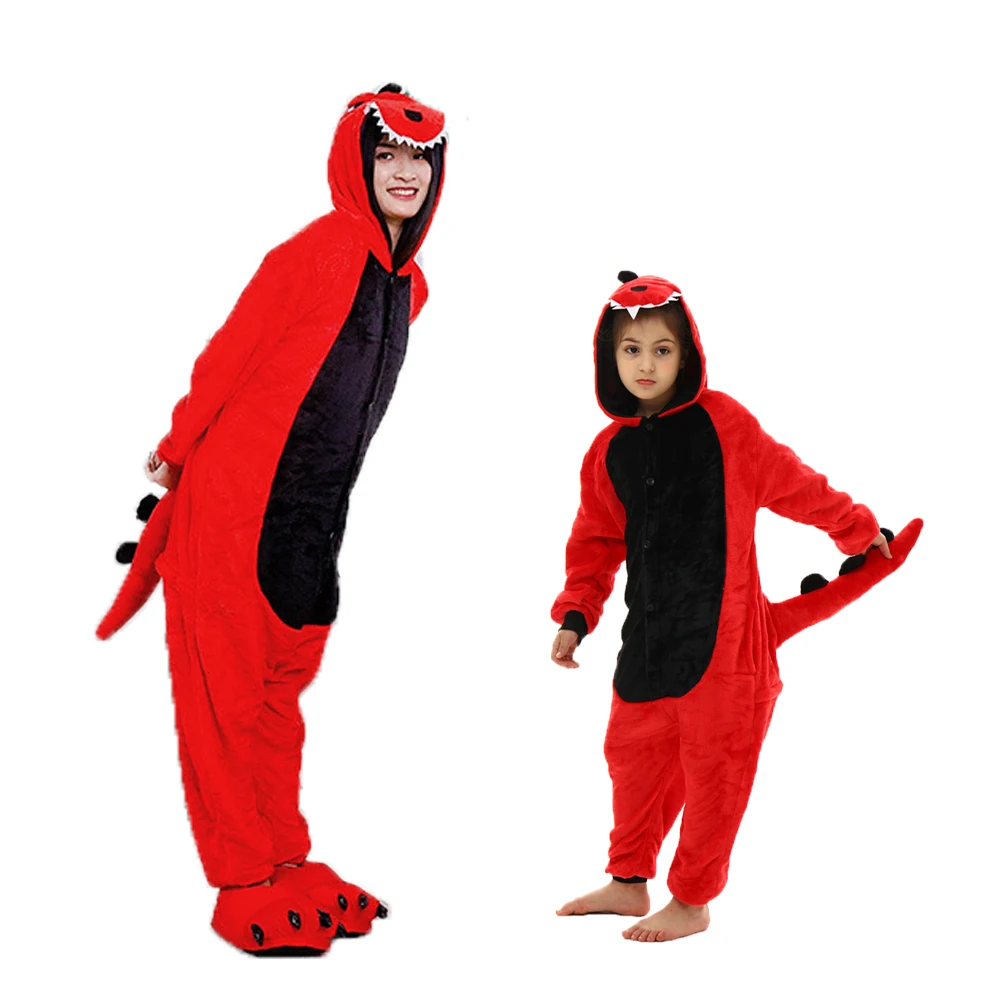 Damska piżama kigurumi ze zwierzętami z kapturem Niebieski