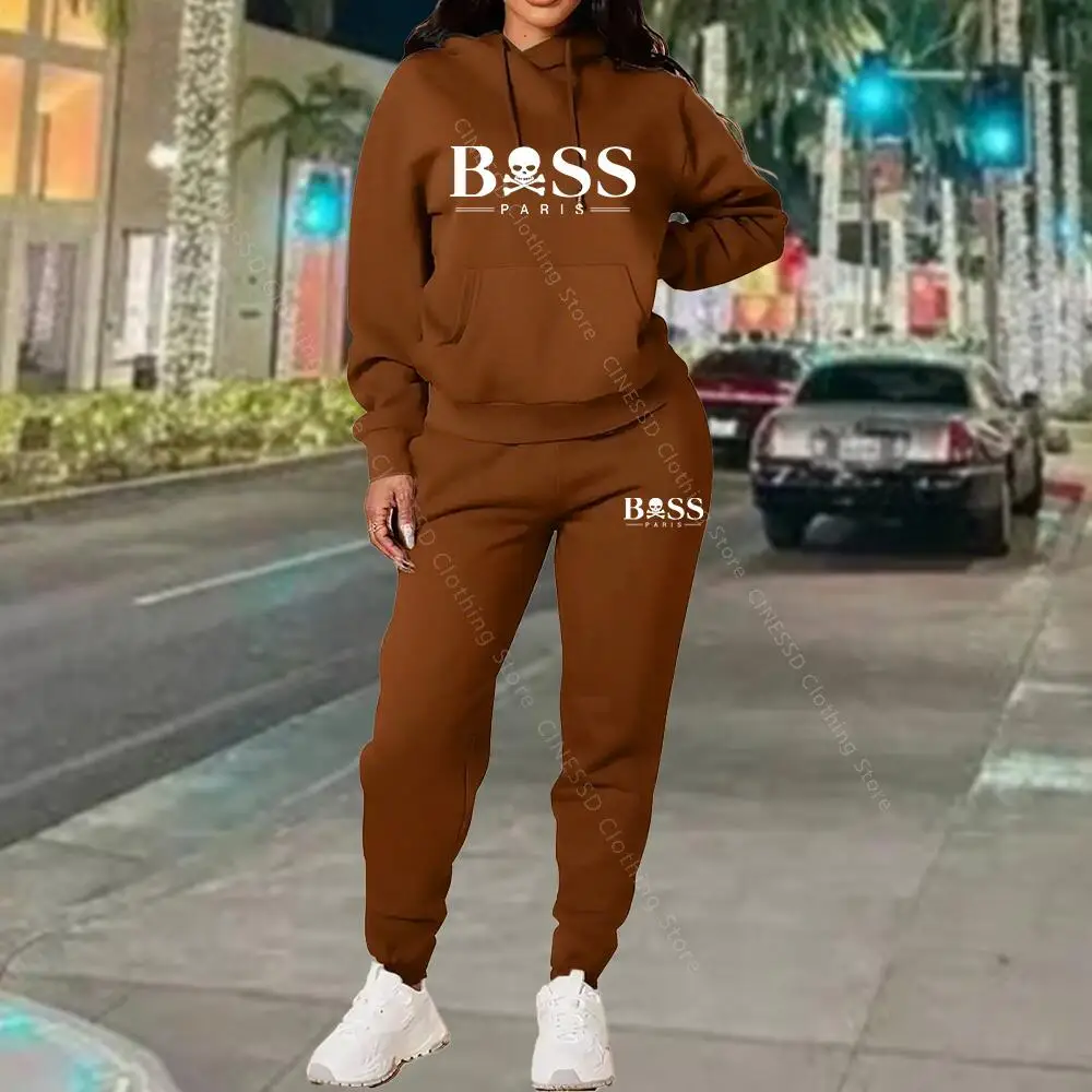 Damski dres dwuczęściowy — bluza i spodnie dresowe Khaki