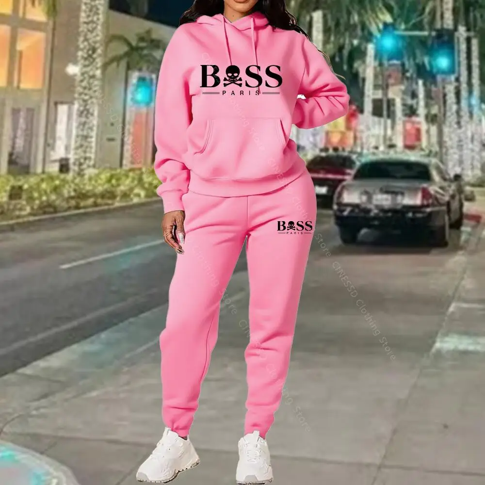 Damski dres dwuczęściowy — bluza i spodnie dresowe Różowy