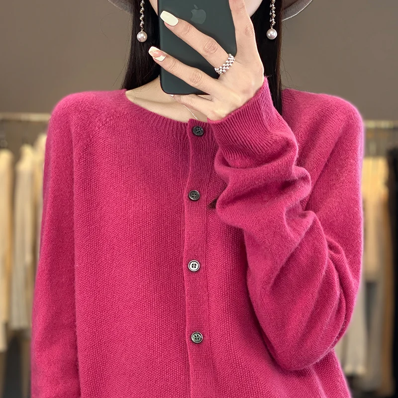 Elegancki damski kardigan z wełny merino Shumei