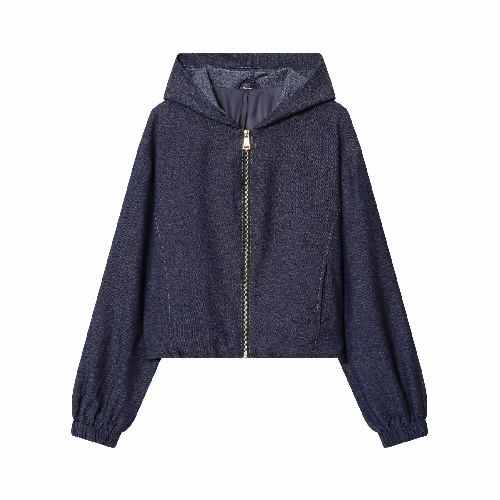 Damski komplet streetwear kurtka z kapturem i spodnie elegancki Beżowy