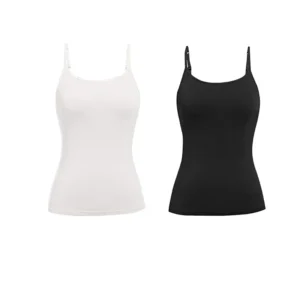 Damski top na ramiączkach bralette - zestaw 2 sztuk Beżowy