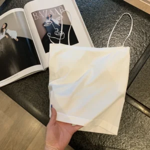 Damski top camisole na ramiączkach bez fiszbinów Czarny
