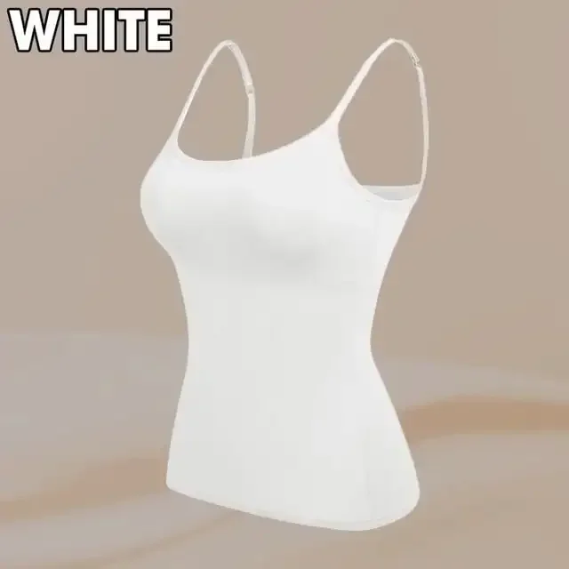 Damski Top na Ramiączkach z Wbudowanym Biustonoszem Camisole Beżowy