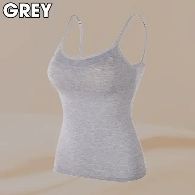 Damski Top na Ramiączkach z Wbudowanym Biustonoszem Camisole Niebieski