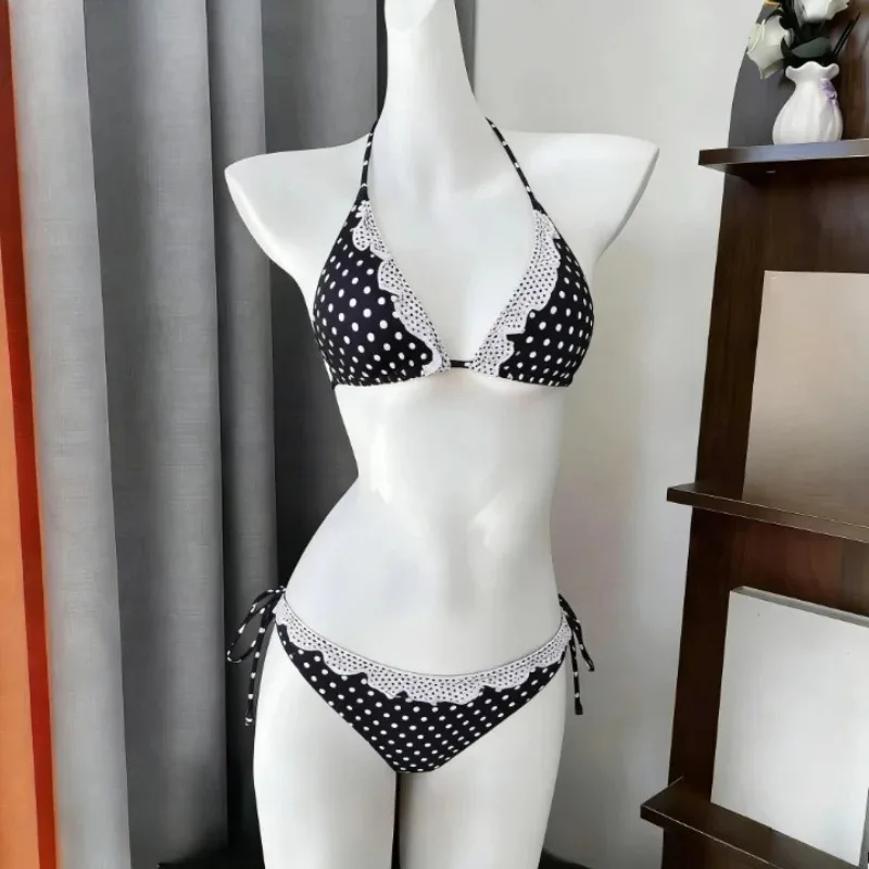Damski zestaw bikini Y2K Kawaii z falbanami i spódniczką Szmaragdowa zieleń