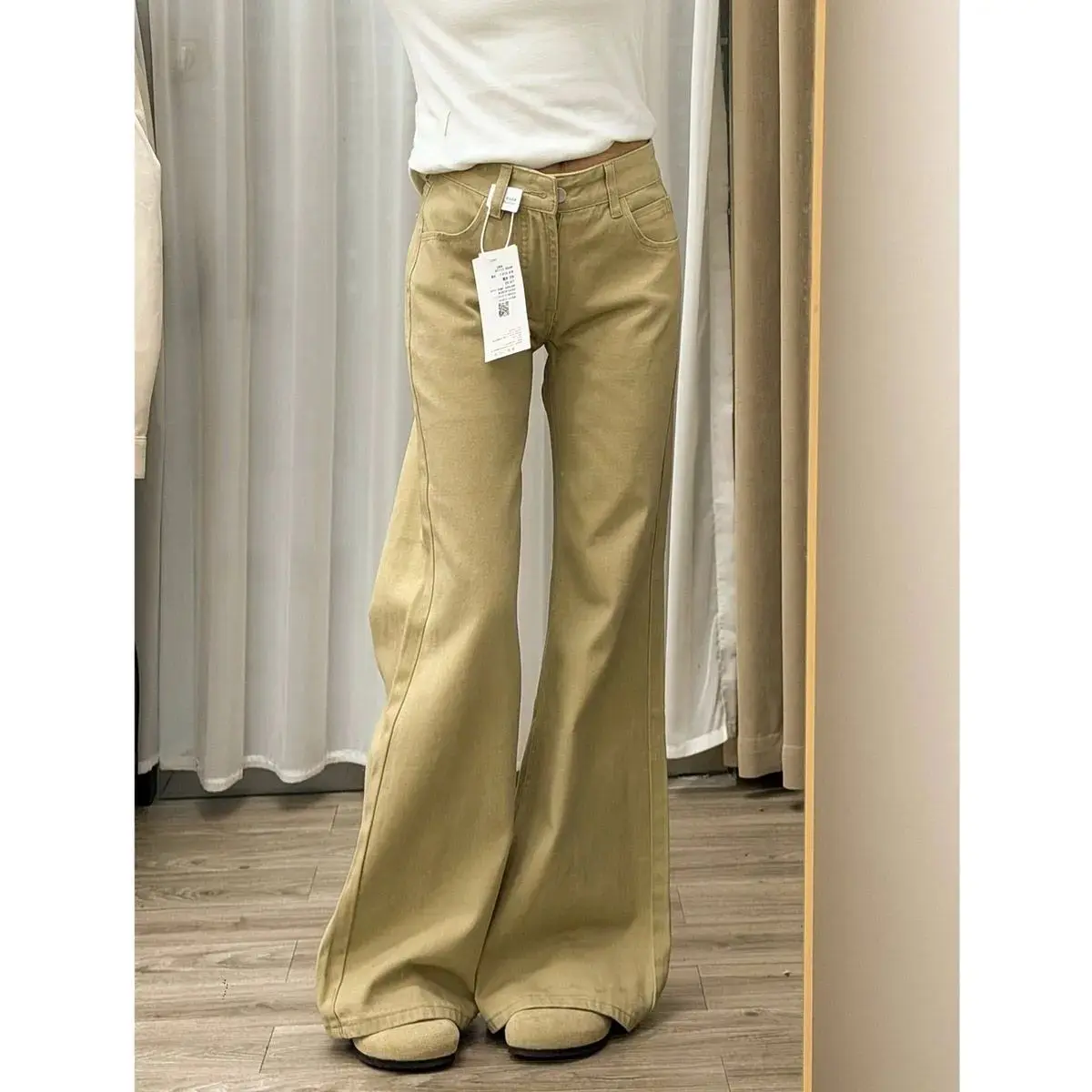 Damskie jeansy dzwony z wysokim stanem w stylu vintage Xt klsg 529