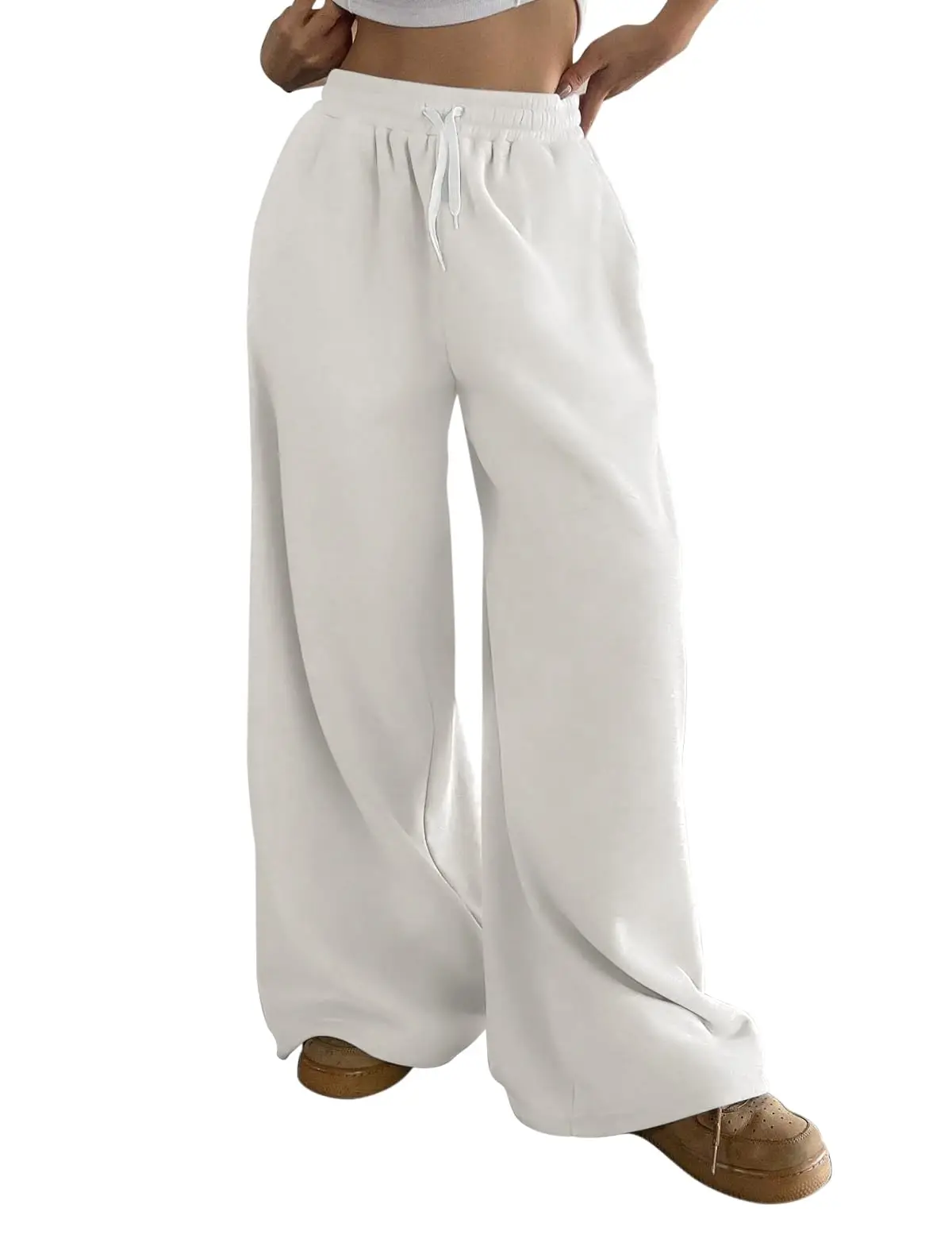 Damskie spodnie dresowe polar plus size kolorowe oversize Szary