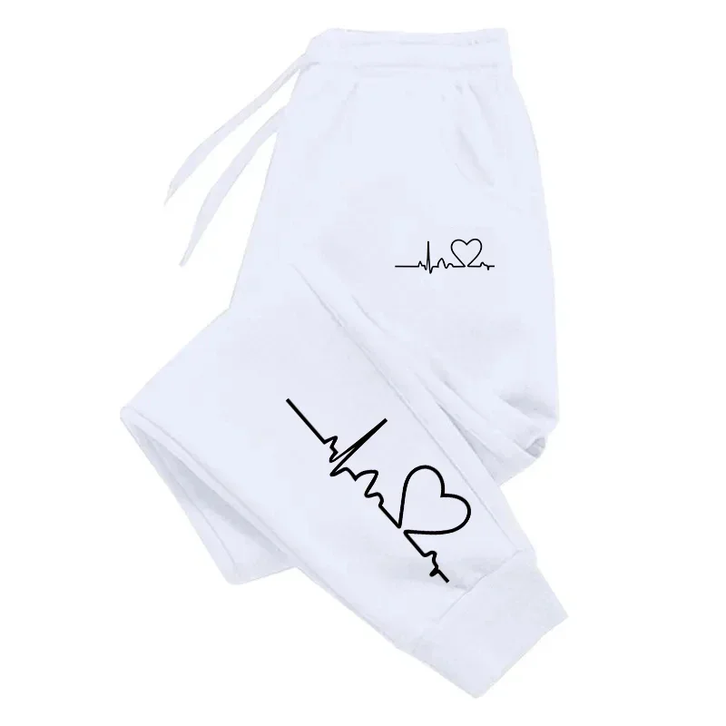 Damskie spodnie dresowe z sercami do joggingu Czarny
