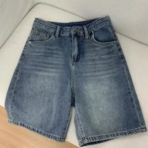 Damskie szorty jeansowe z wysokim stanem Niebieski