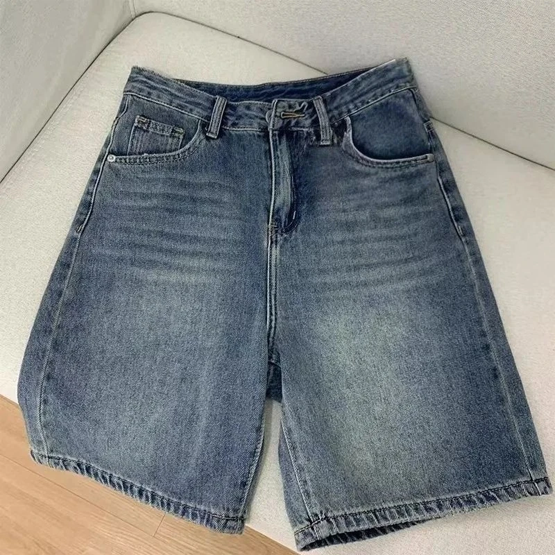 Damskie szorty jeansowe z wysokim stanem Niebieski
