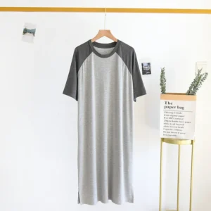 Długa koszula nocna modal plus size do 5XL Szary