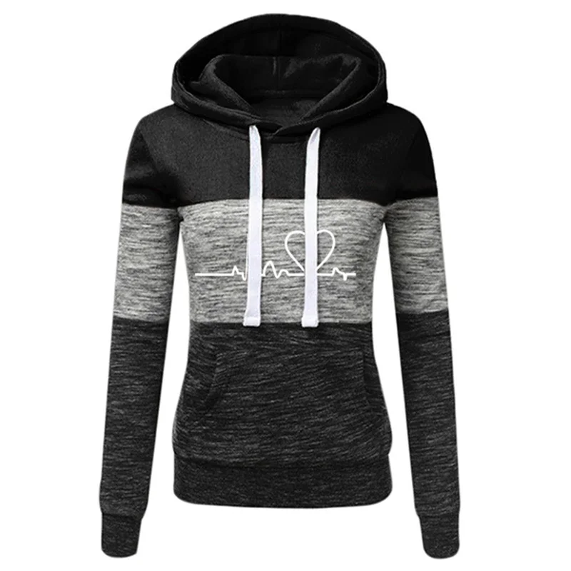 Dres damski Color Block z bluzą i spodniami joggingowymi Czarny