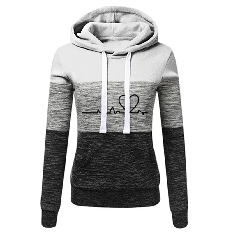 Dres damski Color Block z bluzą i spodniami joggingowymi Szary