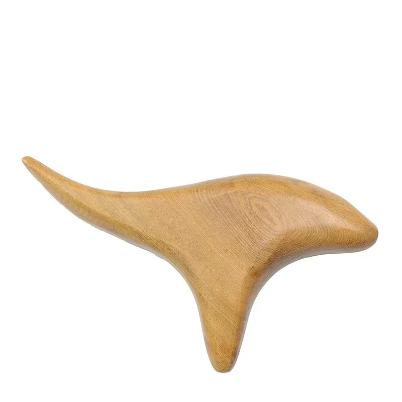 Drewniany masażer Gua Sha do twarzy i ciała Brązowy
