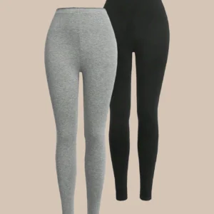 Dwuczęściowe legginsy z wysokim stanem do jogi na każdą porę roku Czarny