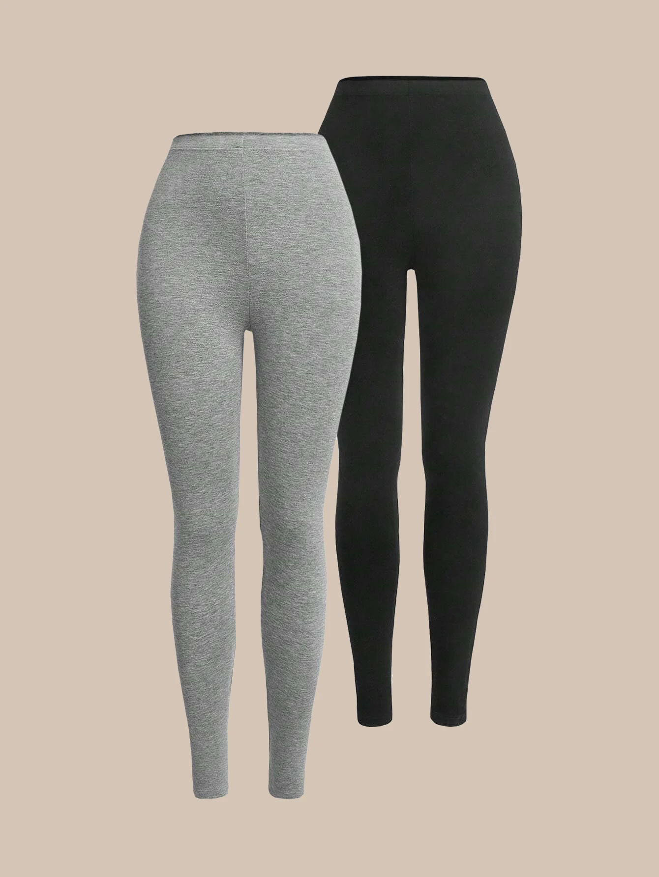 Dwuczęściowe legginsy z wysokim stanem do jogi na każdą porę roku Czarny
