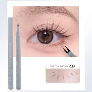 Dwukońcówkowy eyeliner w płynie do dolnych rzęs widełkowy Jasnozielony