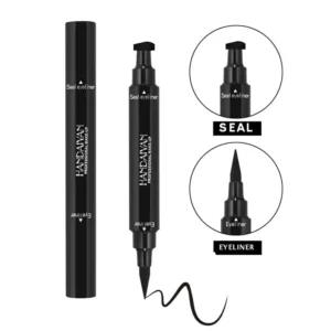 Dwustronny eyeliner w płynie z szablonem kociego oka Błękitny