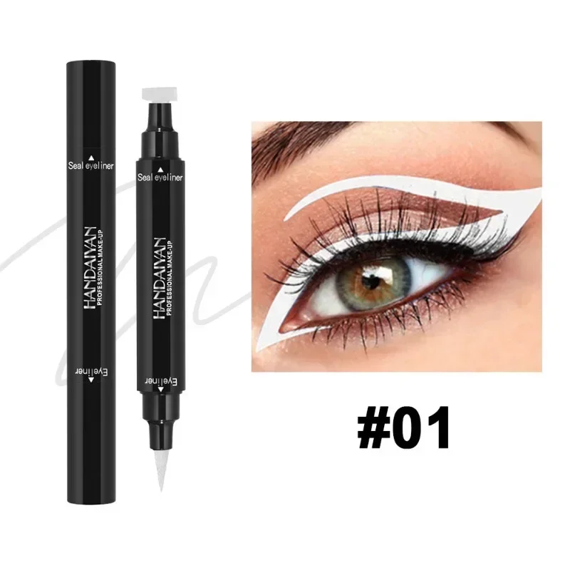 Dwustronny eyeliner ze stempelkiem kolorowy wodoodporny Armijna zieleń