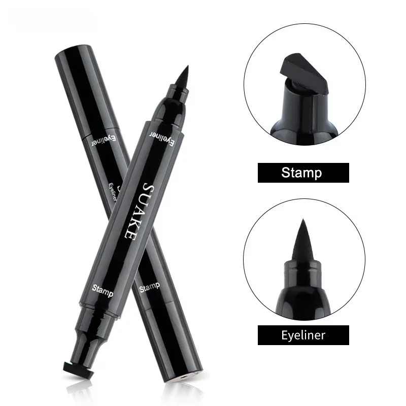 Dwustronny eyeliner ze stempelkiem kolorowy wodoodporny Khaki