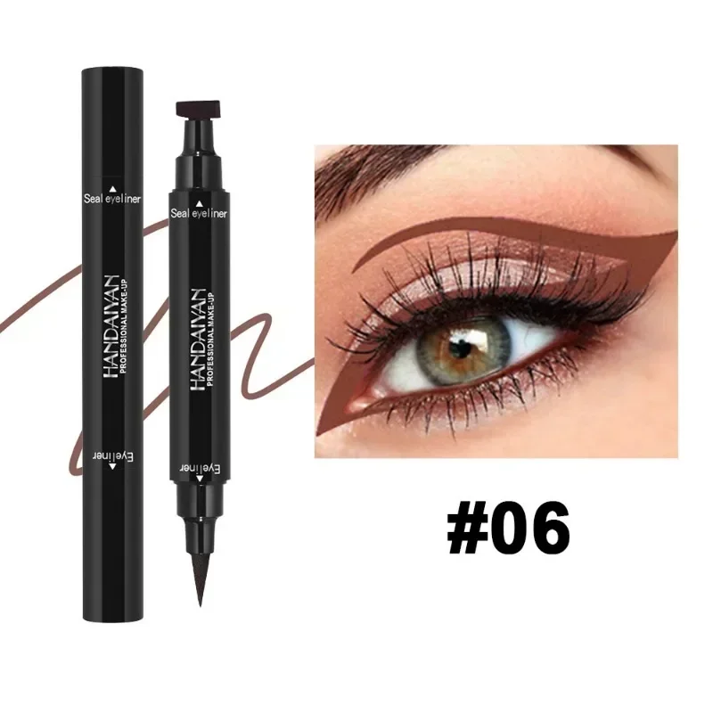 Dwustronny eyeliner ze stempelkiem kolorowy wodoodporny Jasnoszary
