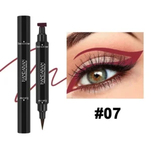 Dwustronny eyeliner ze stempelkiem kolorowy wodoodporny Jasnozielony