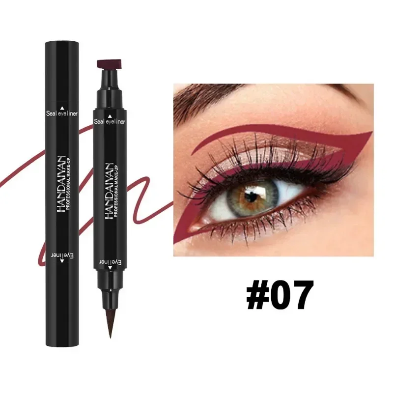 Dwustronny eyeliner ze stempelkiem kolorowy wodoodporny Jasnozielony