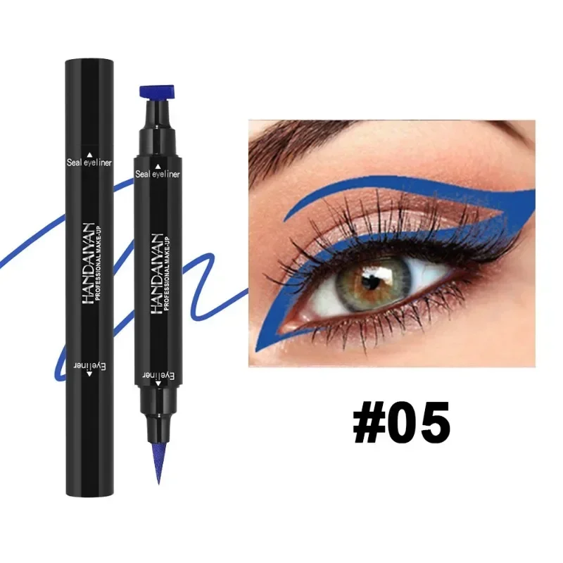 Dwustronny eyeliner ze stempelkiem kolorowy wodoodporny Pomarańczowy