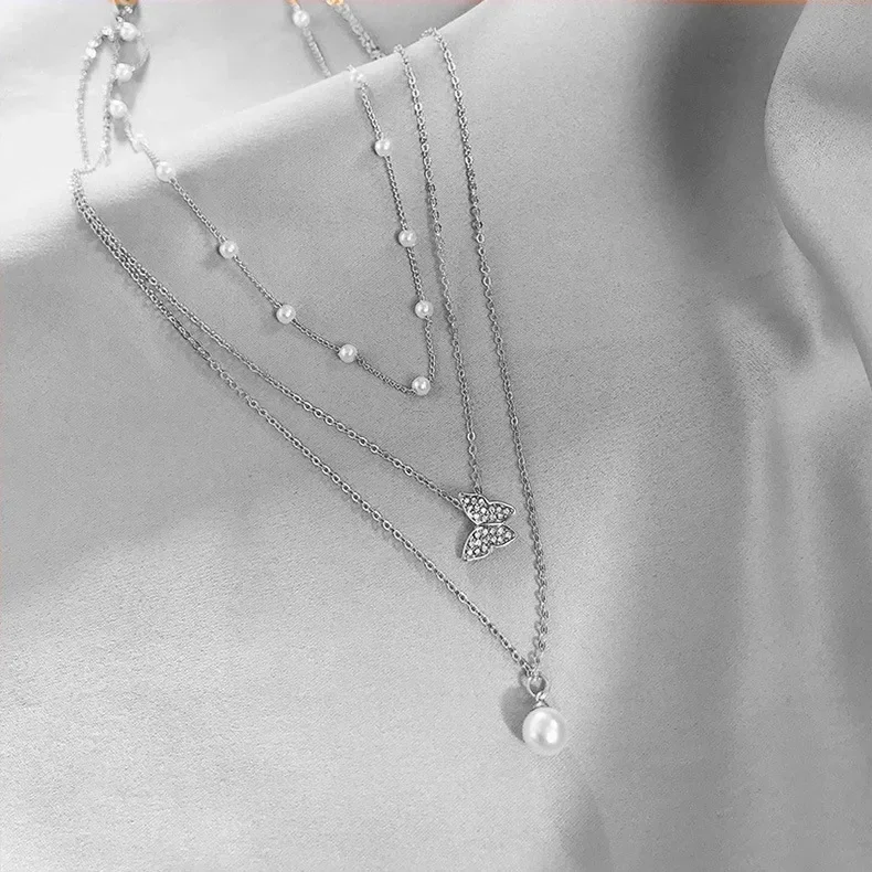 Dwuwarstwowy naszyjnik choker z gwiazdą i księżycem Niebieski cynk