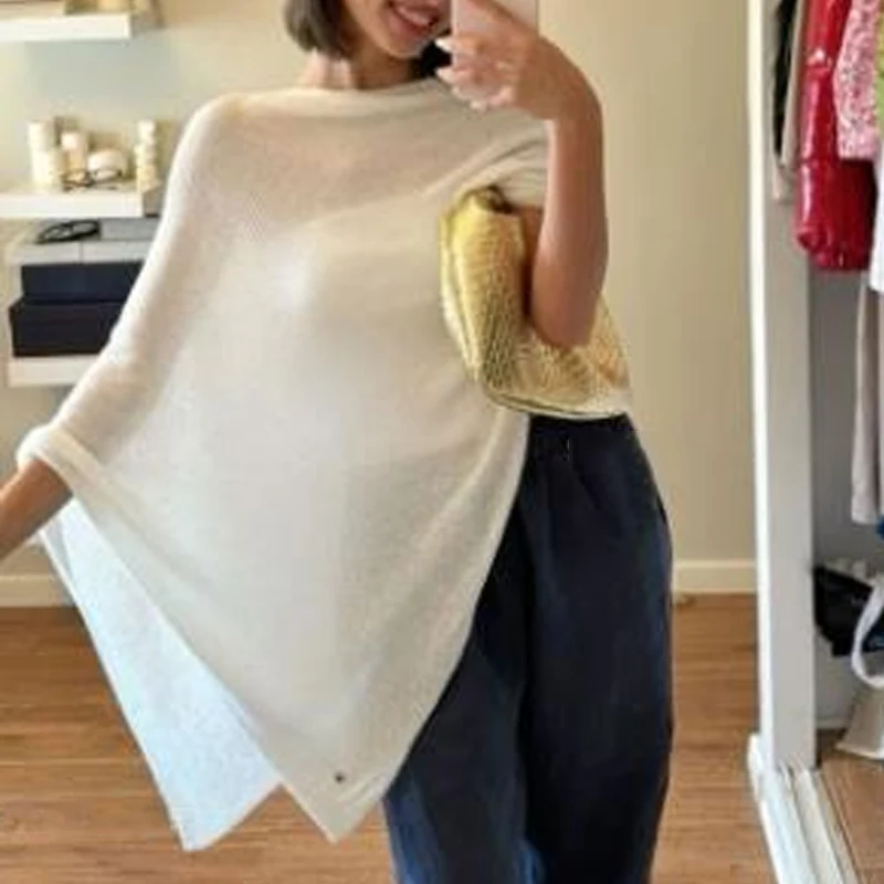 Dzianinowa narzutka top w stylu Y2K G