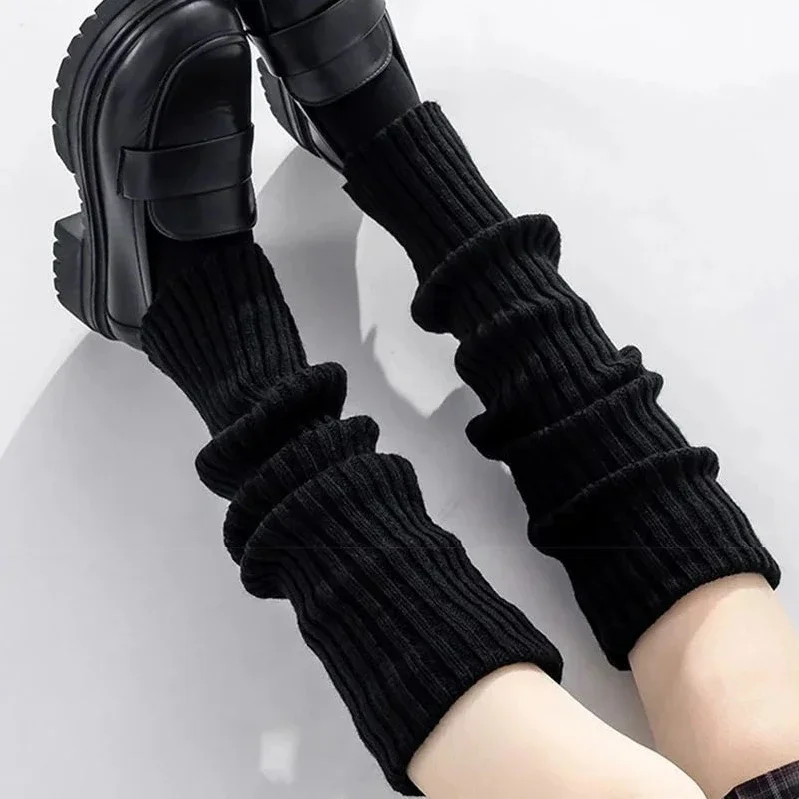 Dzianinowe ocieplacze na nogi w stylu Lolita 40 cm Niebieski