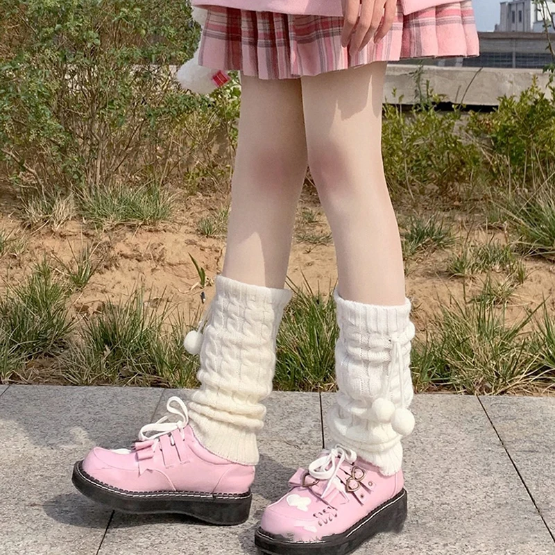 Dzwonowe skarpety Lolita z uroczymi nadrukami kawaii Niebieski