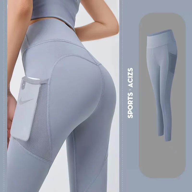 Elastyczne legginsy do jogi z kieszeniami Hyperflex Brązowy