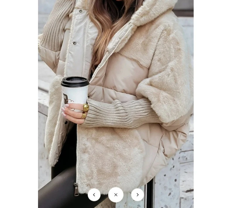 Elegancka kurtka damska streetwear z kapturem i zamkiem Kolba