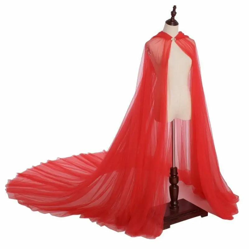 Elegancka peleryna z kapturem w stylu vintage Czerwony