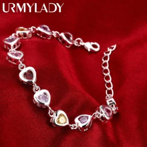 Elegancka srebrna bransoletka 925 z kryształem — damska fine jewelry