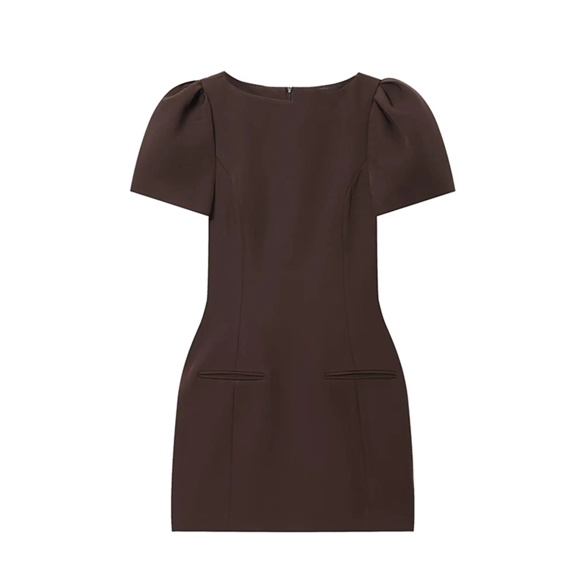 Elegancka sukienka mini bodycon z krótkim rękawem Szary