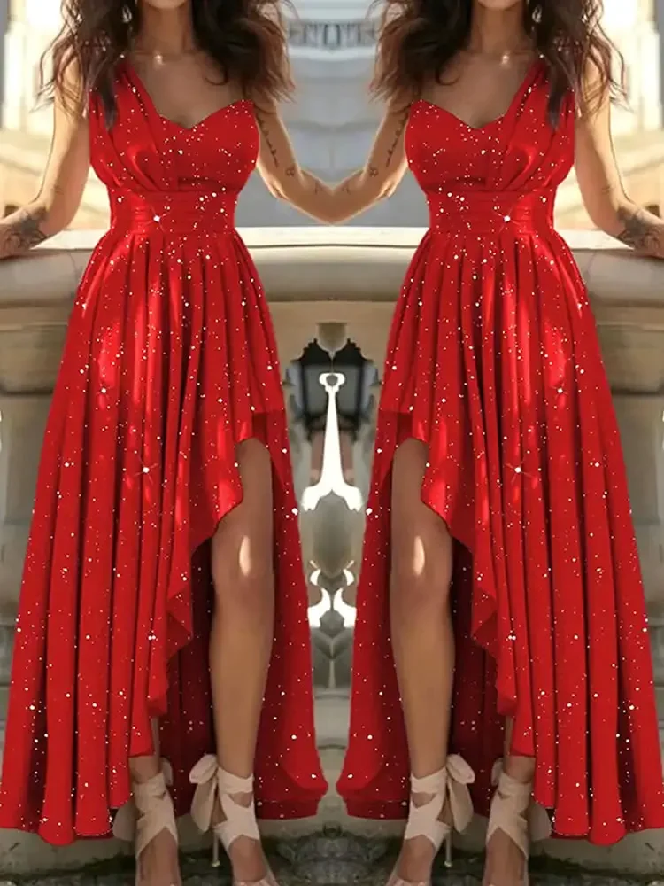 Elegancka suknia wieczorowa na gale i koktajle Czerwony