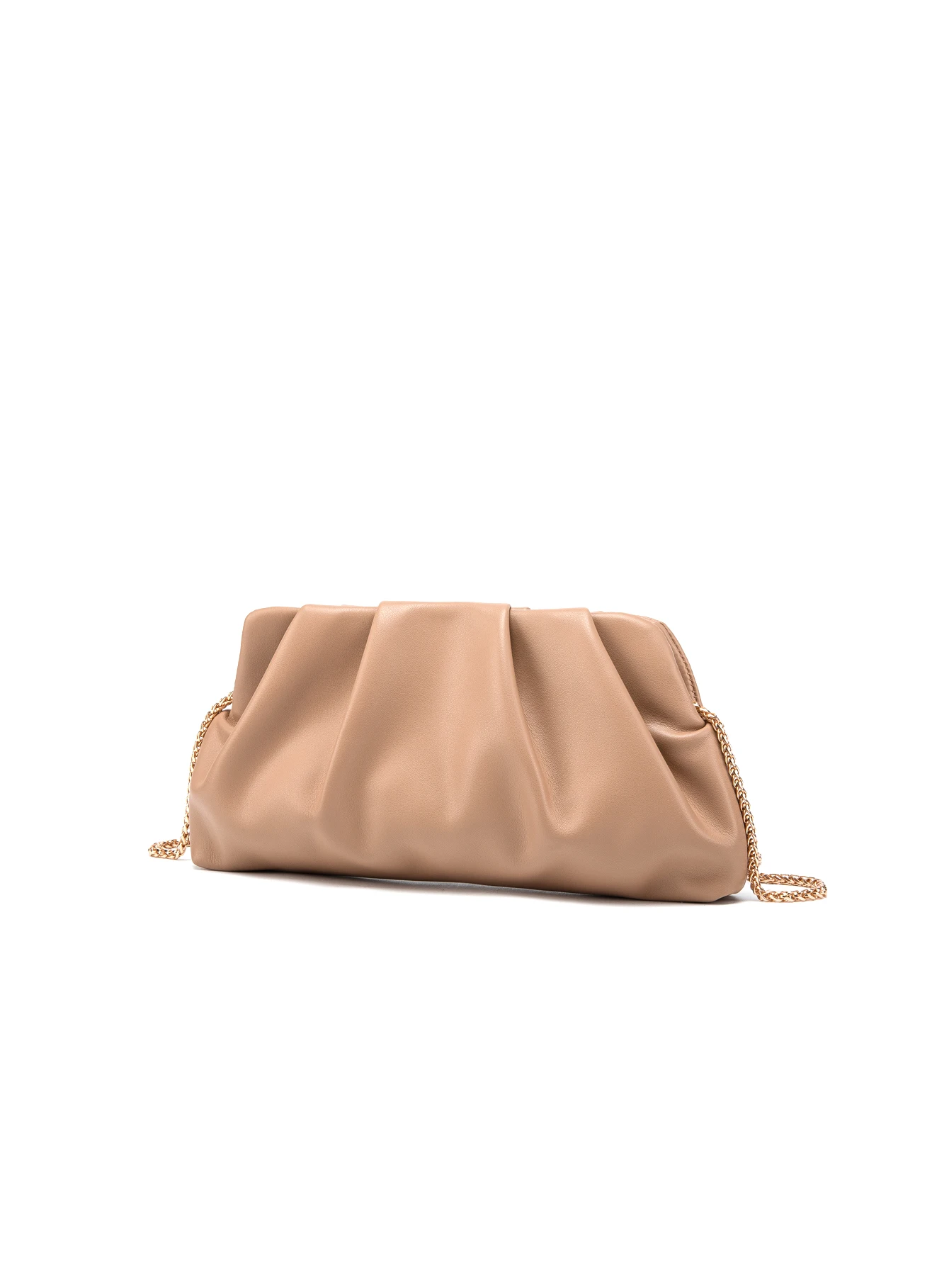 Elegancka torebka wieczorowa na łańcuszku Khaki