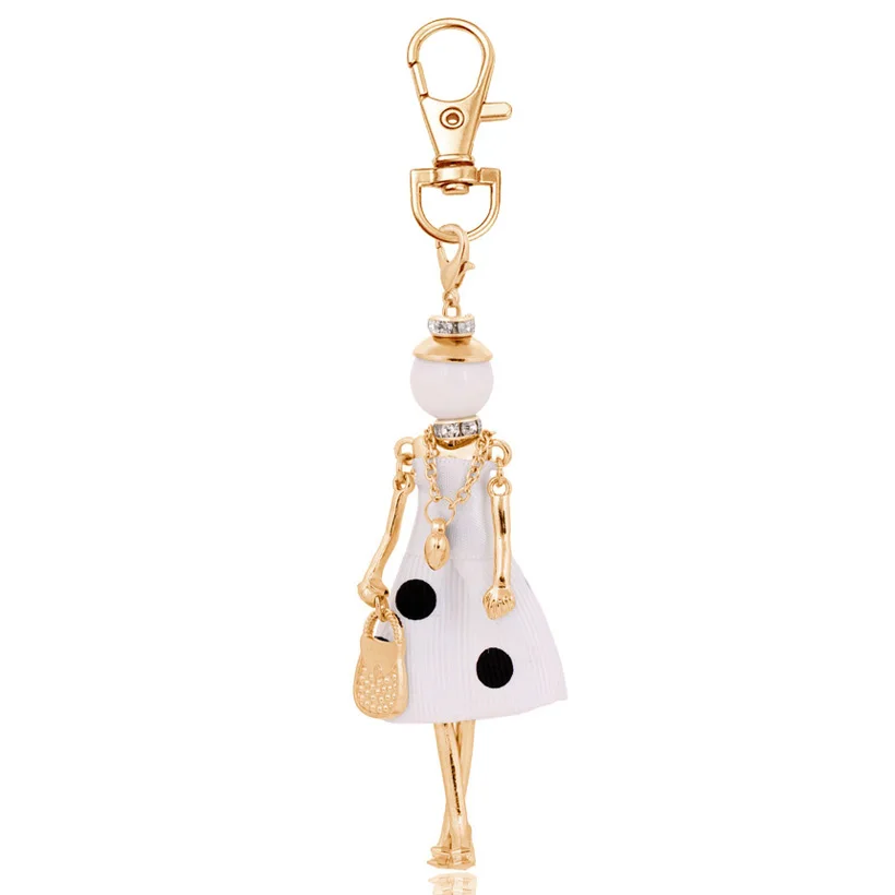 Elegancki brelok z zawieszkami charms dla kobiet Ciemne srebrno