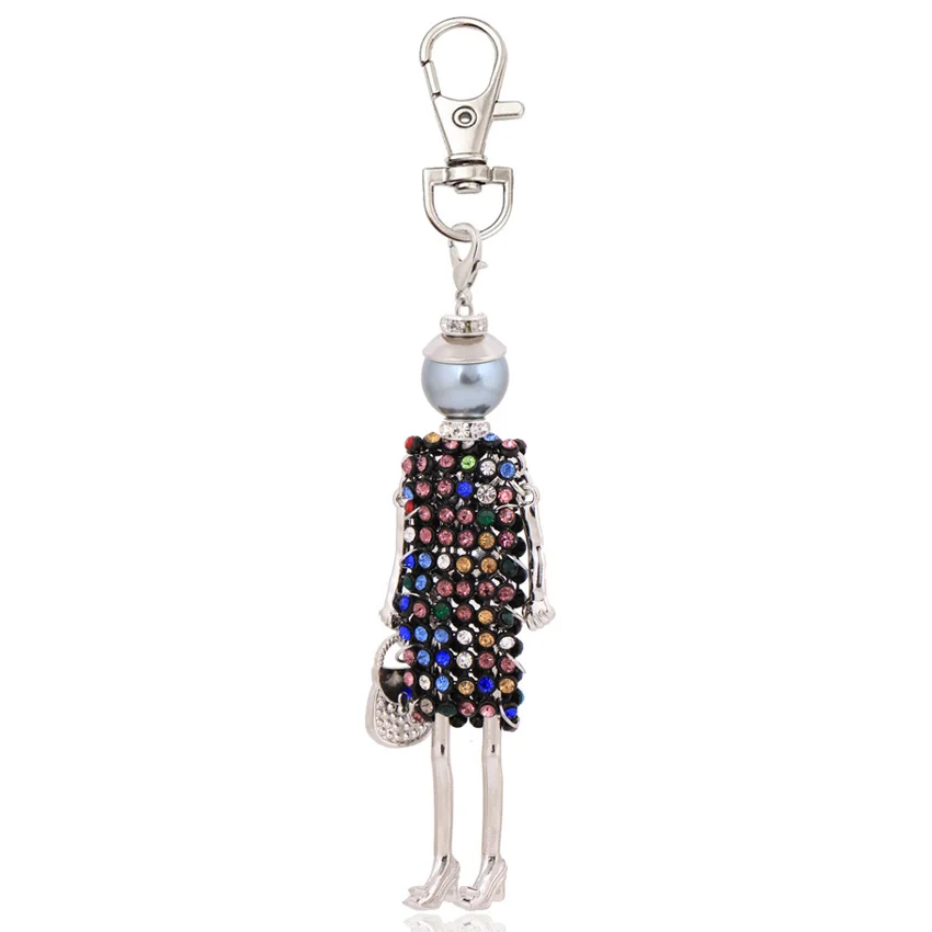 Elegancki brelok z zawieszkami charms dla kobiet Granatowy