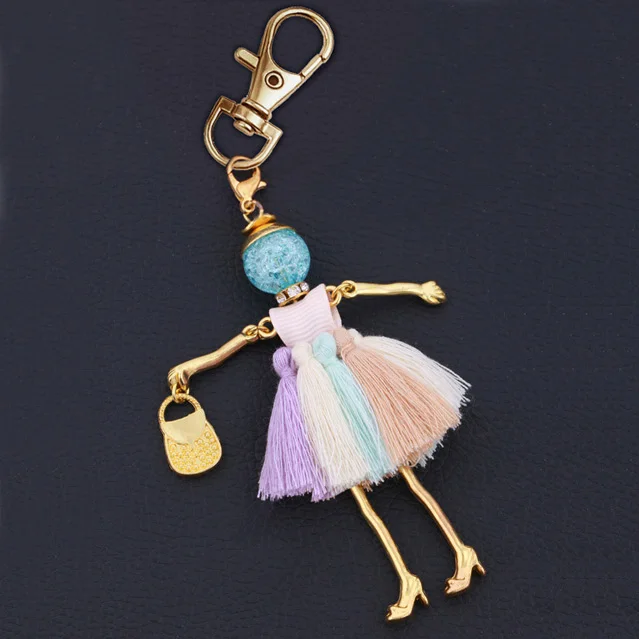 Elegancki brelok z zawieszkami charms dla kobiet Różowy